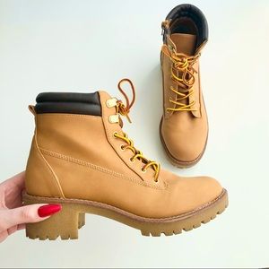 Work Boot style ankle boots, 2” heel, women’s size 7.5